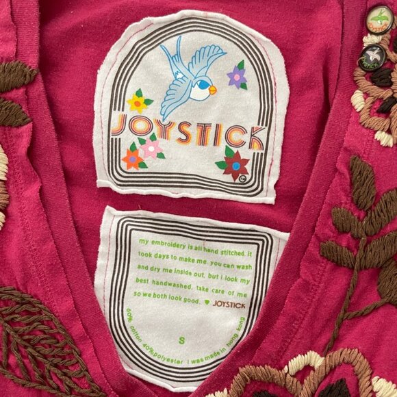 JOHNNY WAS JoyStick Deep Fuschia Hand Embroidered Top: Small (Pit to PIT 17") - Picture 2 of 6